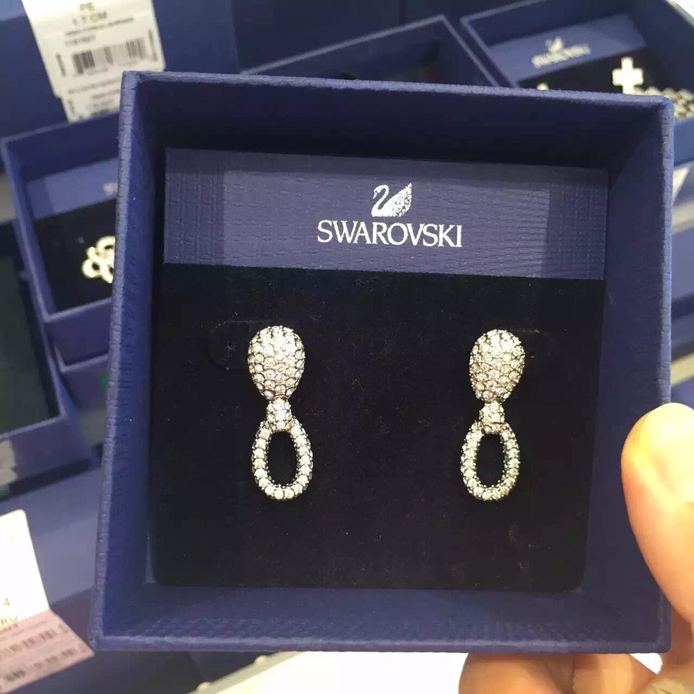 New in box Authentic Swarovski earrings crystal